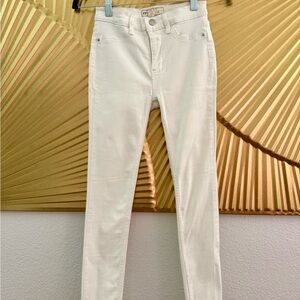 Free People Women's White Mid-Rise Skinny Jeans
